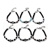 Cross Natural & Synthetic Mixed Gemstone Round Beaded Bracelets BJEW-Q334-09-1