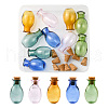 10Pcs 5 Colors Oval Glass Cork Bottles Ornament DJEW-FS0001-01-1