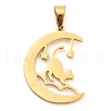 304 Stainless Steel Pendants STAS-R134-02G-01-1
