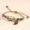 Adjustable Handmade Porcelain Flower Beads Braided Beads Bracelets WGFB2A7-08-1