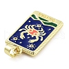 Rack Plating Brass Micro Pave Clear Cubic Zirconia Pendants KK-S371-02G-04-2