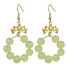 Imitation Jade Glass Beaded Ring Dangle Earrings EJEW-JE05567-04-1