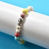 Porcelain Beads & Synthetic Howlite Beads Stretch Bracelets for Women BJEW-D307-02C-1