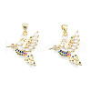 Brass Micro Pave Colorful Cubic Zirconia Pendants X-ZIRC-N039-269-2