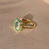 Rectangle Alloy with Rhinestone Finger Rings for Women FS-WGB46A4-03-3