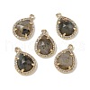Natural Labradorite Faceted Teardrop Pendants G-U028-02G-06-1
