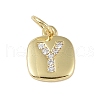 Rack Plating Brass Micro Pave CLear Cubic Zirconia Charms KK-E110-14G-Y-1
