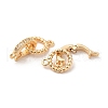 Brass Micro Pave Clear Cubic Zirconia Fold Over Clasps KK-F860-45G-2