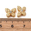 Brass Micro Pave Clear Cubic Zirconia Beads KK-Z112-46G-3