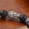 Trendy Natural Lava Rock Beaded Stretch Bracelets BJEW-JB02097-05-2