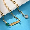 304 Stainless Steel Paperclip Chain Bracelets BJEW-A035-04G-03-5