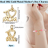 Beebeecraft 8Pcs Mother's Day Rack Plating Brass Charms KK-BBC0013-94-2