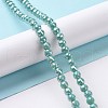 Electroplate Opaque Solid Color Glass Beads Strands GLAA-E036-10A-2