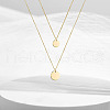 Fashionable Retro Alloy Double Layered Disc Pendant Necklaces for Sweater Decoration FS-WG087D1-07-1