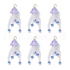 Glass Seed Beaded Jellyfish Pendants PALLOY-MZ00707-03-1