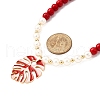 Leaf Alloy Enamel Pendant Necklaces for Women NJEW-JN05349-01-3