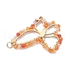 Natural Carnelian Faceted Pendants PALLOY-JF02564-03-3