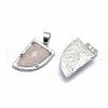 Natural Rose Quartz Pendants G-O176E-04P-2