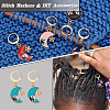 Alloy Enamel Moon with Star & Yin Yang Charm Locking Stitch Markers HJEW-PH01707-4