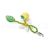 Lemon Flower Resin & Glass Seed Beaded Locking Stitch Markers HJEW-MZ00281-4