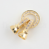 Brass Micro Pave Cubic Zirconia Fold Over Clasps ZIRC-P003-27-4