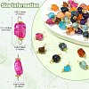 40Pcs 8 Colors Dyed Natural Dragon Veins Agate Nuggets Connector Charms PALLOY-CJ00042-2