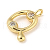 Rack Plating Brass Micro Pave Cubic Zirconia Pendants KK-A200-24G-Q-2