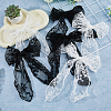 SUPERFINDINGS 6Pcs 2 Colors Lace Bowknot Polyester Alligator Hair Clips PHAR-FH0001-05-5