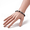 3Pcs 3 Style Natural Lava Rock & Black Onyx Beaded Stretch Bracelets Set BJEW-JB09237-3