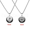 12 Constellation Stainless Steel Half Moon & Lotus Pendant Box Chain Necklaces PW-WGE44A0-09-1