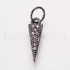 Brass Micro Pave Cubic Zirconia Charms KK-P134-16B-1