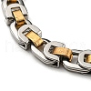 Two Tone 304 Stainless Steel Link Chain Bracelet BJEW-B078-29GP-2