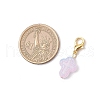 Transparent Glass Cross Pendant Decorations HJEW-JM03349-02-3