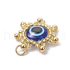 Glass Seed Beaded Sun with Evil Eye Pendants PALLOY-MZ00633-4