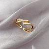 Brass Micro Pave Clear Cubic Zirconia Cuff Rings for Women FS-WG930D0-01-2