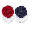 SUPERFINDINGS 2Pcs 2 Colors Cloth Flower Brooch JEWB-FH0001-61B-1