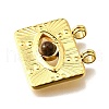 304 Stainless Steel Pave Natural Tiger Eye Pendants STAS-K263-81G-02-2