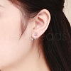Anti-Tarnish Rhodium Plated 925 Sterling Silver Ear Studs HJEW-FF0012-22-3