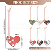 Olycraft 12Pcs 6 Colors  Printed Imitation Leather Bookmarks AJEW-OC0004-41-2