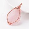 Natural Rose Quartz  Pendants G-K122-03RG-3