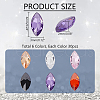   180Pcs 6 Colors Cubic Zirconia Pointed Back Cabochons ZIRC-PH0001-44-2
