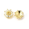 Flower Brass Clear Cubic Zirconia Bead Caps KK-V008-08A-G-1