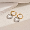 Stainless Steel Heart with Word Hoop Earrings LM7209-3-1