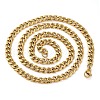 Ion Plating(IP) 304 Stainless Steel Cuban Link Chain Necklace for Men Women NJEW-C013-03G-2
