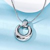 304 Stainless Steel Ring Pendant Snake Chain Necklaces NJEW-U026-06P-3