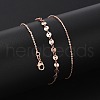 Brass Cable & Flat Sequin Chains Necklaces for Women NJEW-D302-40RG-2