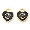 Light Gold Plated Alloy Enamel Pendants ENAM-R136-30-20-2