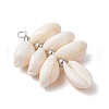 Natural Cowrie Shell Color-Changing Cluster Pendants PALLOY-JF03560-02-3