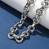 304 Stainless Steel Double Ring Link Chain Necklaces NJEW-S453-02G-A-3