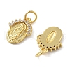 Brass Micro Pave Cubic Zirconia Pendants KK-C092-19B-G-2